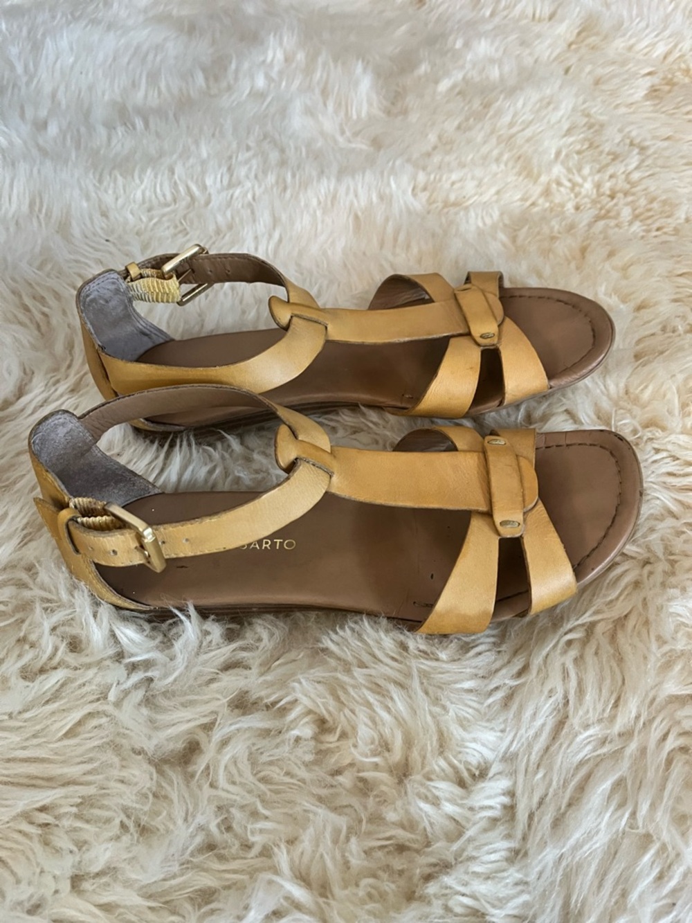 Franco Sarto Yellow Sandals, size 7